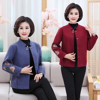 Áo Khoác Dạ Nữ Thêu Hoa Trung Niên Thanh Lịch AD51 - Hàng Quảng Châu Cao Cấp(Ảnh thật cuối hình) hàng Quảng Châu