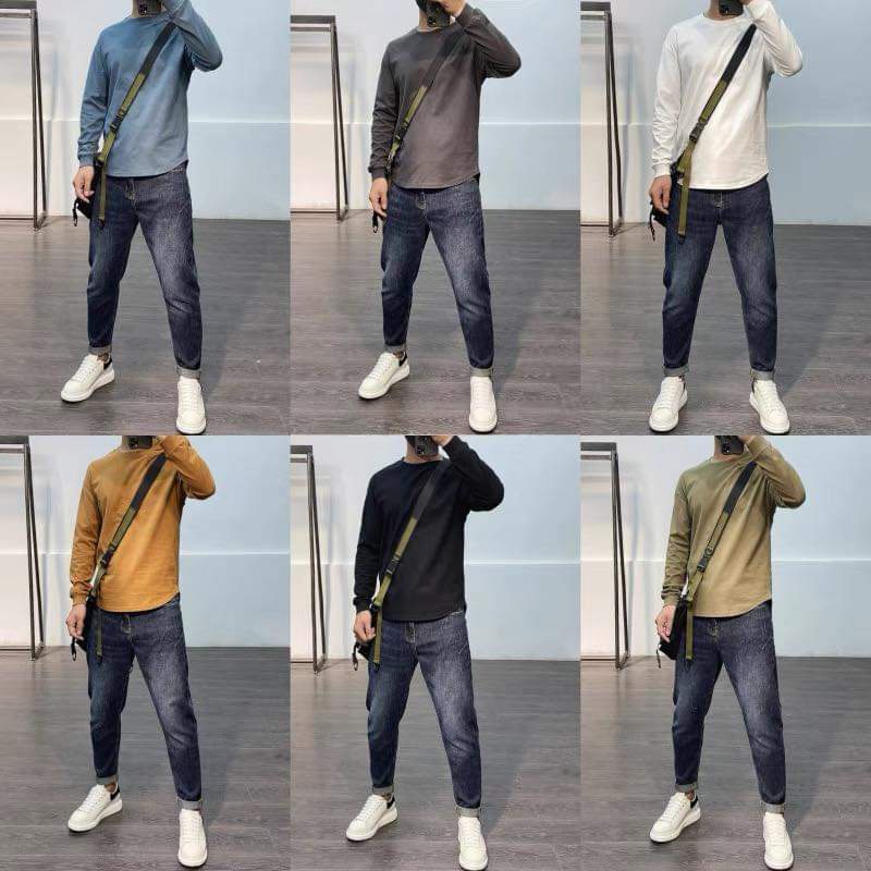 Áo thun tay dài trơn form rộng - sweater basic - dễ phối quần phù hợp đi chơi đi làm Hot nhất 2021