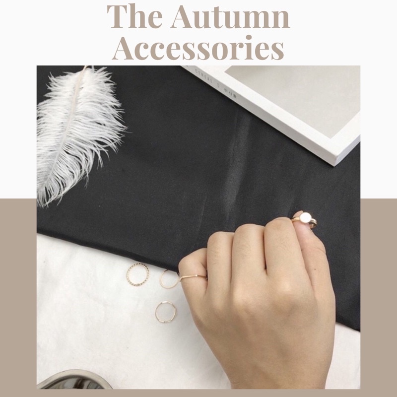 Set 5 nhẫn mạ vàng The Autumn Accessories - NT15