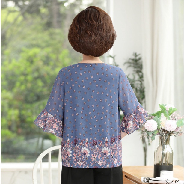 (HÀNG SẴN) Áo Kiểu Nữ Trung Niên Mềm Đẹp SM83 - Hàng Quảng Châu Cao Cấp