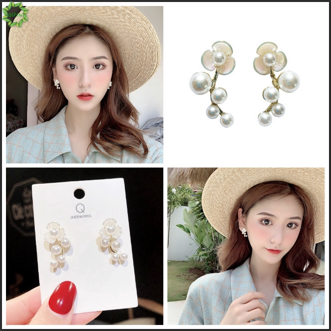 Bông tai họa tiết hoa phong cách Hàn Quốc cho nữ