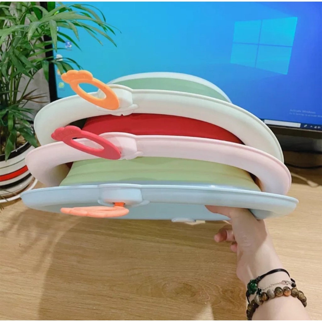 Chậu thau rửa mặt có quai gấp gọn hình hổ cho bé