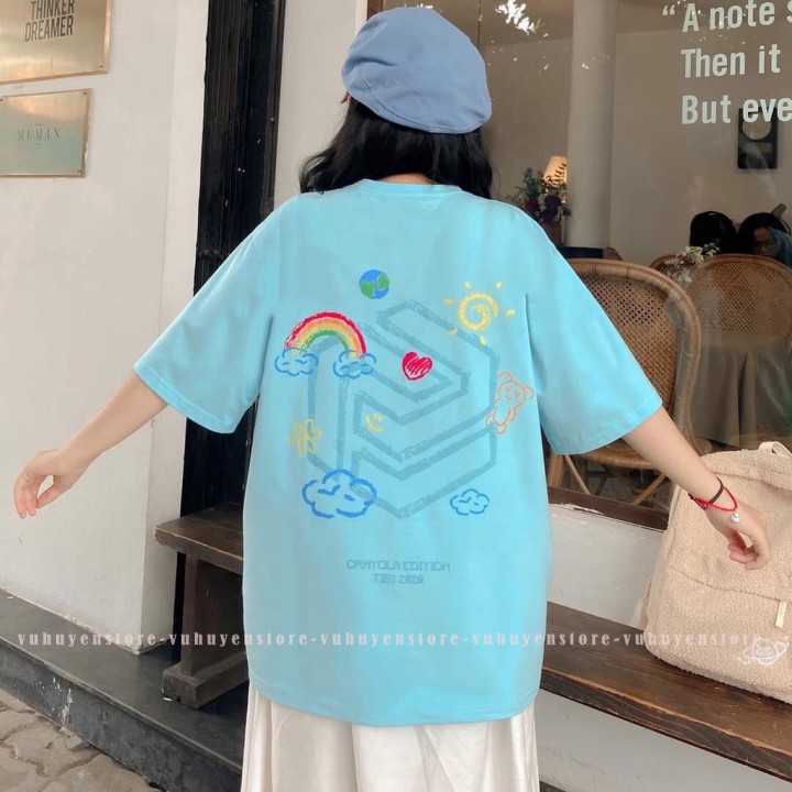Áo thun CRAYOLA TIBI freesize phông form rộng dáng Unisex vuhuyenstore AQA0619 068