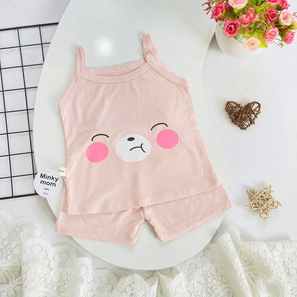 Bộ 2 Dây Bé Gái Minky Mom Sài Gòn Chất Thun Lạnh In Hình Ngực, Bộ Dây Cho Bé Gái Mặc Hè - AN.KID