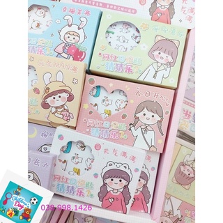 Hộp 12 tấm sticker cô gái