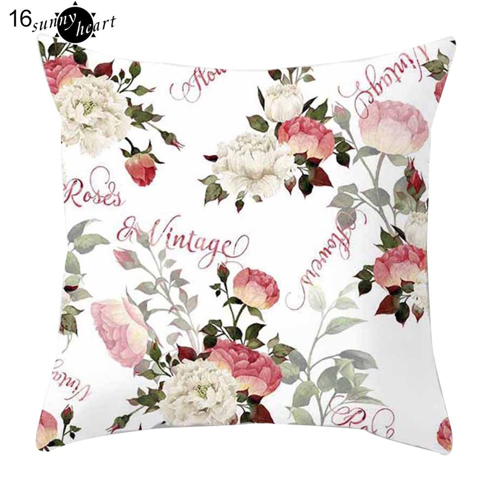 Áo Gối Khổ Vuông 45Cm X 45Cm In Họa Tiết Hoa Hồng Trang Nhã