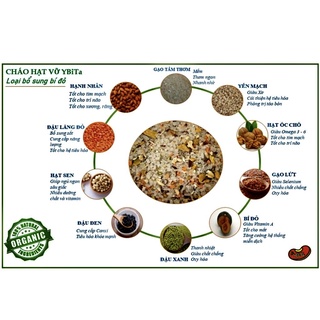 Cháo hạt vỡ Cháo ăn dặm cho bé từ 7-24 tháng Gồm các hạt hữu cơ và rau củ 500gr - 1kg YBiTa