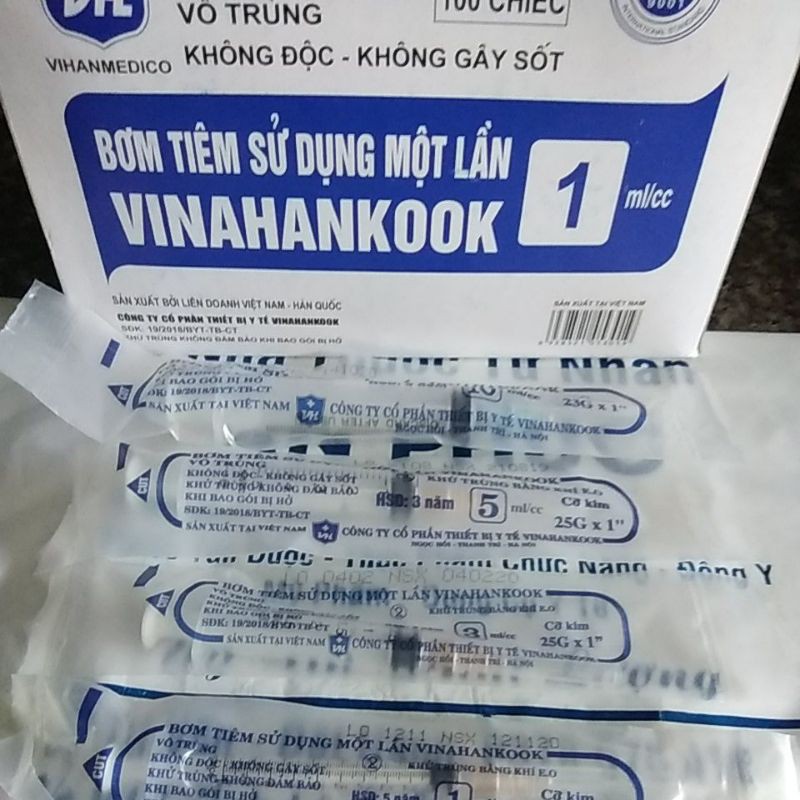 Bơm tiêm - xilanh sử dụng 1 lần 1ml/cc. 3ml/cc. 5ml/cc. 10ml/cc