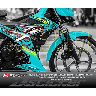 Tem rời Satria màu xanh ngọc - Hayabusa cực chất 2021