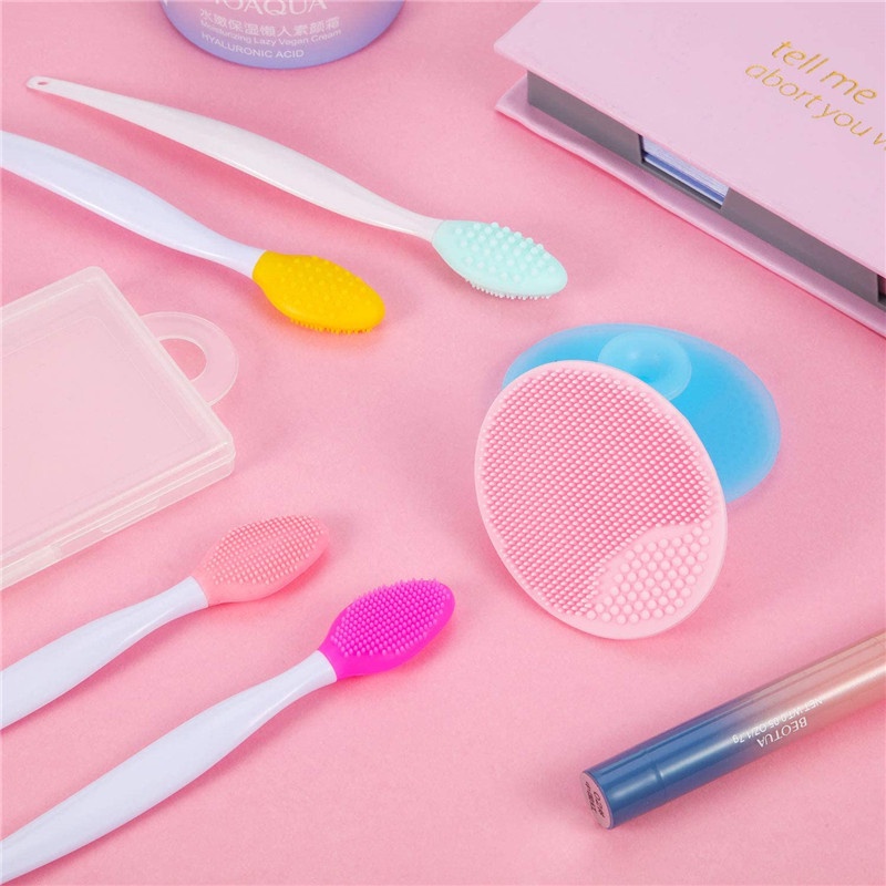 Bàn Chải Silicone Rửa Mặt Tẩy Tế Bào Chết Làm Sạch Lỗ Chân Lông Hỗ trợ giảm mụn Đầu Đen