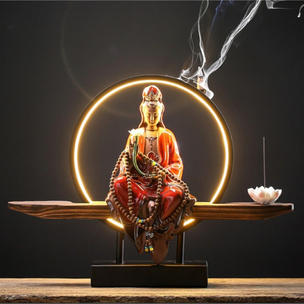 Tượng Quan âm tự tại Full bộ kèm kệ và các phụ kiện- Tượng Phật quan âm bồ tát