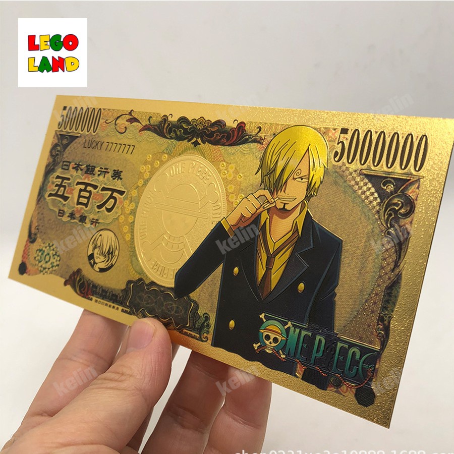 Tiền yên nhật One Piece sưu tầm chất liệu đồng vàng dẻo chống nước