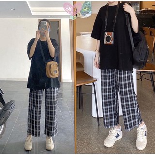 Quần Kẻ Caro Vintage Plaid Pants Dáng Suông Unisex