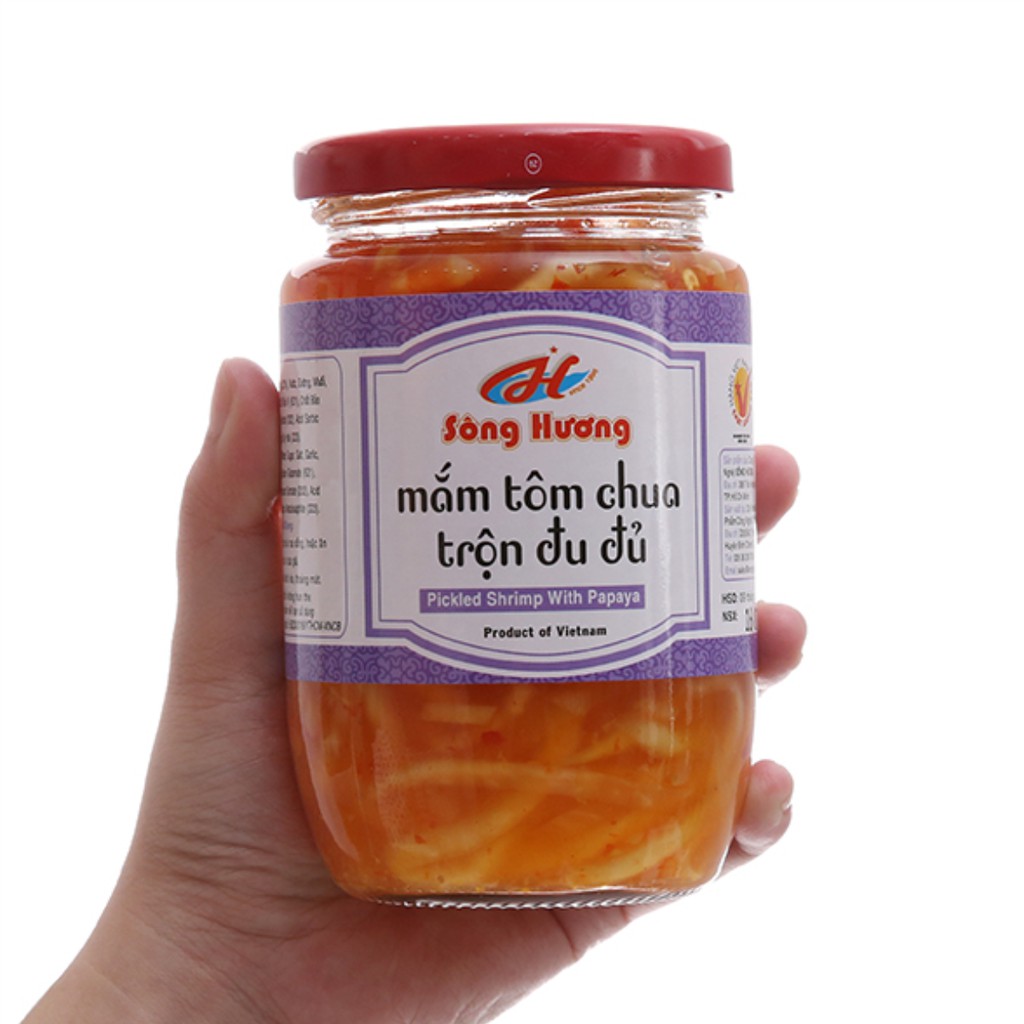 Mắm Tôm Chua Trộn Đu Đủ Sông Hương Foods Hũ 220g - Làm quà Tết , ăn kèm chả lụa , bánh chưng , lạp xưởng , tôm khô | BigBuy360 - bigbuy360.vn