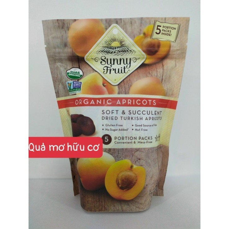 Quả mơ sấy hữu cơ - hãng Sunny Fruit gói 250gr