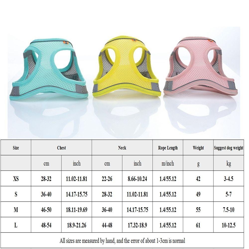 Đai Dắt Thú Cưng Đi Dạo Mềm Mại Thoáng Khí Kèm Dây Kéo Tiện Dụng