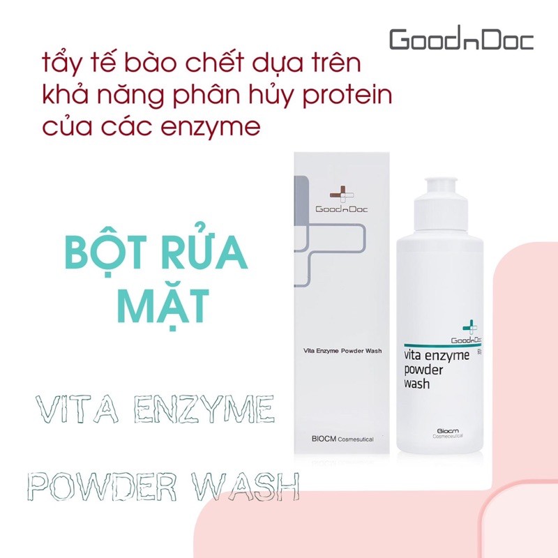 Bột Enzym Rửa Mặt Goodndoc Vita Enzym Powder Wash phù hợp Mọi Loại Da