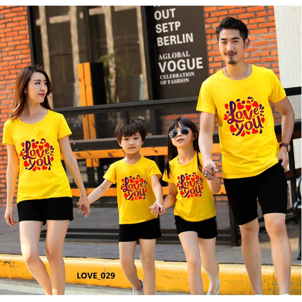 áo thun gia đình love sắc màu giá sỉ