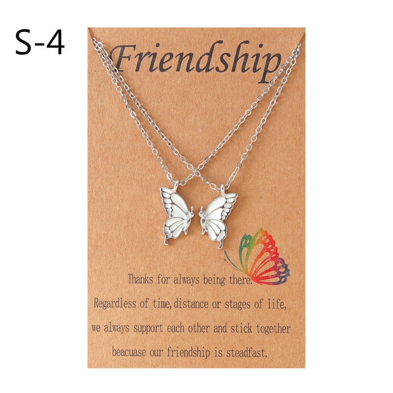 Set 2 Dây Chuyền Tình Bạn Mặt Hình Bươm Bướm Phù Hợp Cho 2 Tuổi Bạn Gái