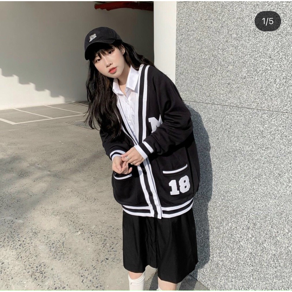 Áo khoác cardigan cặp chất nỉ bông form rộng dày dặn cao cấp nam nữ phù hợp