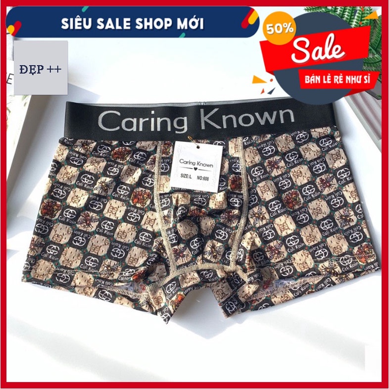 Hộp 4 quần lót nam Thông Hơi, sịp đùi thun lạnh cao cấp họa tiết nhân vật hoạt hình ôm sát cơ thể, thoải mái mát lạnh.