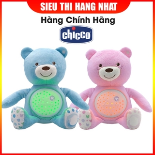 Gấu ôm phát nhạc Blue / Pink Chicco cho trẻ sơ sinh, giúp bé mau đi vào giấc ngủ, Hàng chính hãng