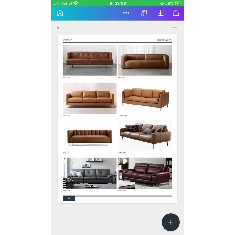 sofa các loại từ 2xxx-8xxx