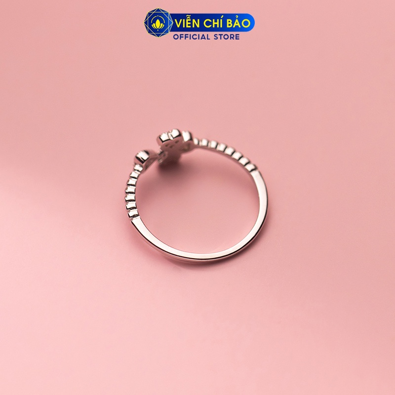 Nhẫn bạc nữ cỏ 4 lá hở chất liệu bạc 925 thời trang phụ kiện trang sức nữ Viễn Chí Bảo N400289x