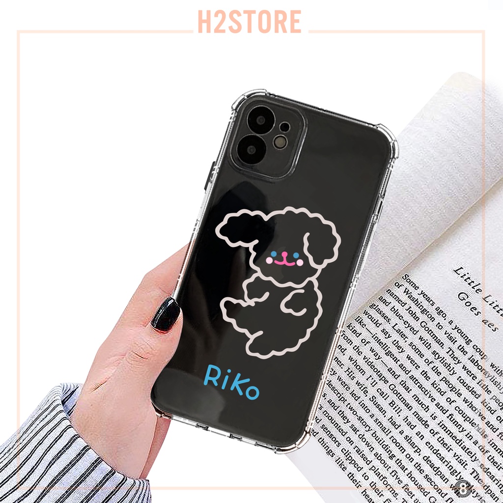 Ốp iphone chống sốc bảo vệ camera viền vuông Gấu Riko cho iphone 13 pro max mini 11 12 promax mini 6 6s 7 8 plus x xr xs
