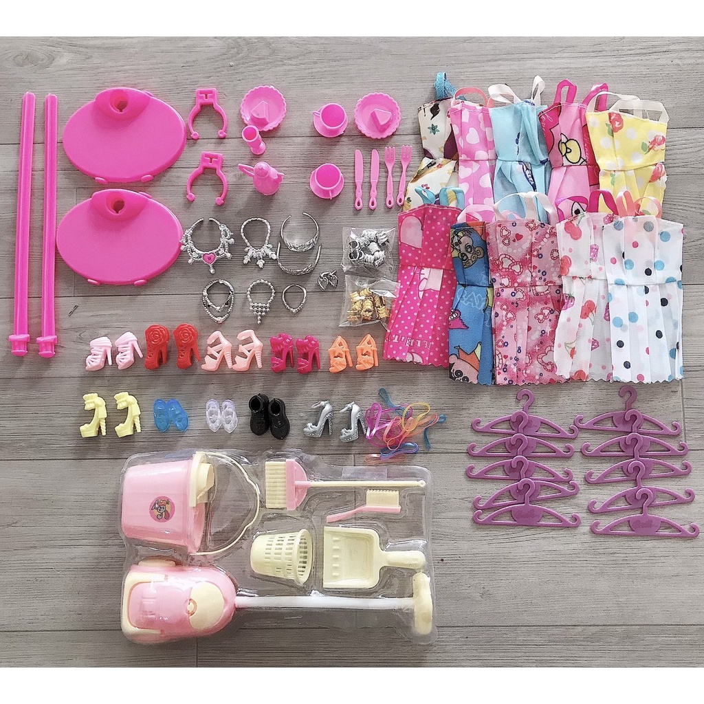 Set 100 món phụ kiện búp bê Barbie