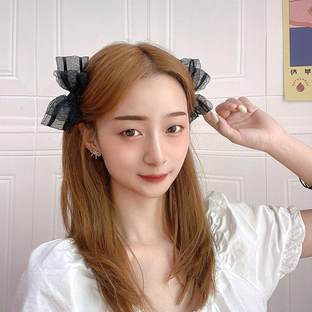 Kẹp Tóc Nơ Bằng Vải Phong Cách Hàn Quốc Ngọt Ngào Sang Trọng Dành Cho Nữ MXGOODS