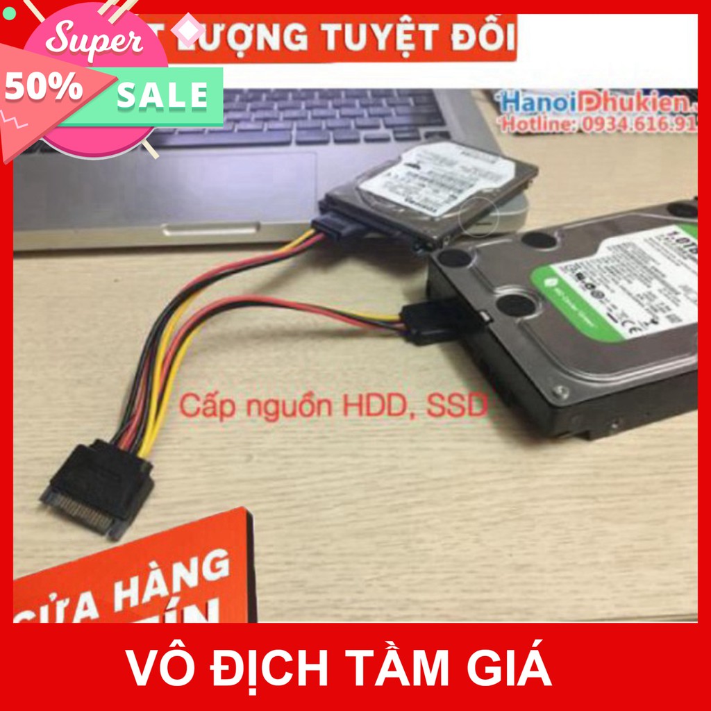 💚 Cáp Chia Nguồn SATA 1 ra 2 - Dây Nguồn HDD Sata 1 Ra 2 - sata 1-2 💚