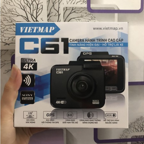 Camera hành trình VIETMAP C61 Pro  cho xe ô tô tặng  kèm thẻ nhớ- Bảo hành 1 năm