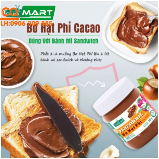 BƠ HẠT PHỈ CACAO GOLDEN FARM HŨ 170G