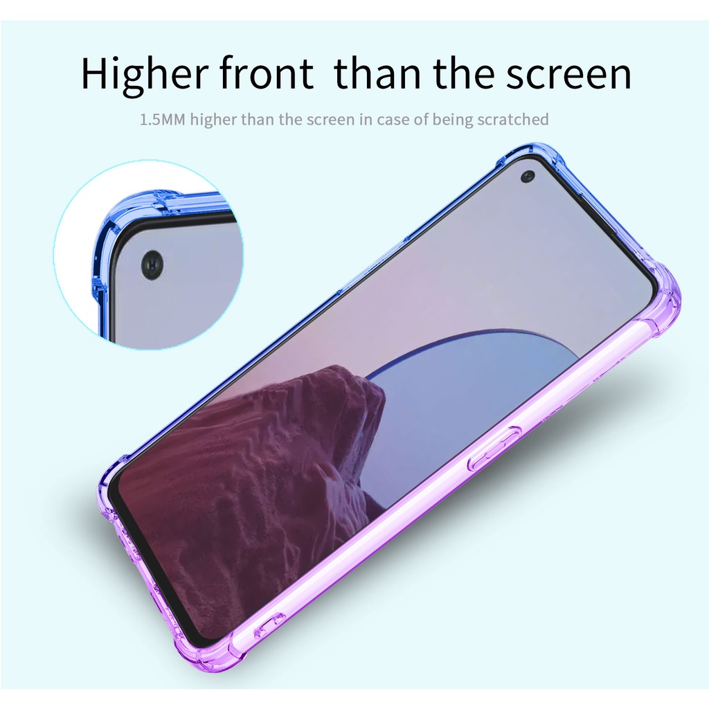 Ốp Điện Thoại TPU Màu Gradient Chống Trầy Xước Cho OPPO Reno 7 6 5 Pro 7Z A96 A95 Realme9 Pro Plus