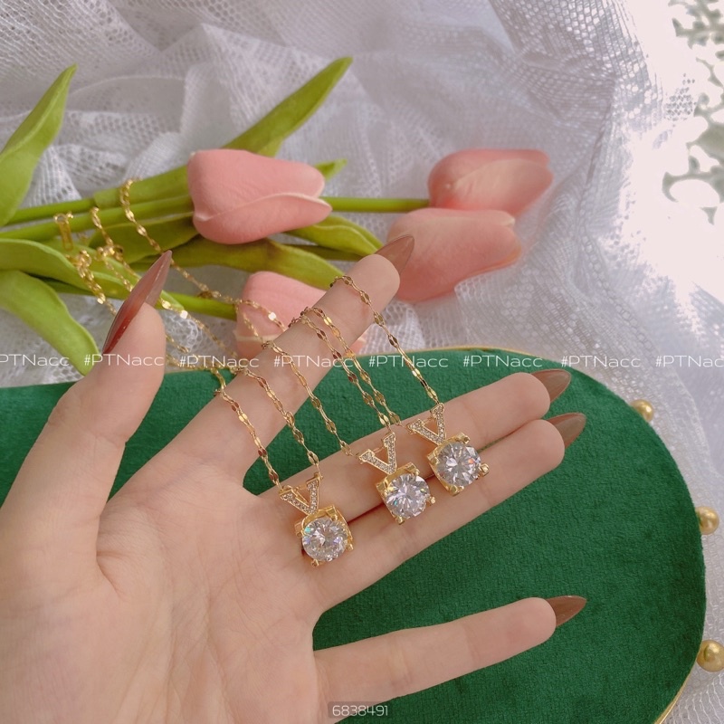 ᴾᵀᴺᵃᶜᶜ Dây chuyền titan đá to 12li hiệu L.V đính soàn