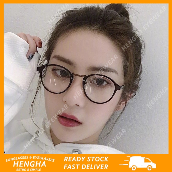 ▲Thanh toán tại chỗ▼Ready Stock Fashion Round Eyeglasses Retro Frame With Clear Lens