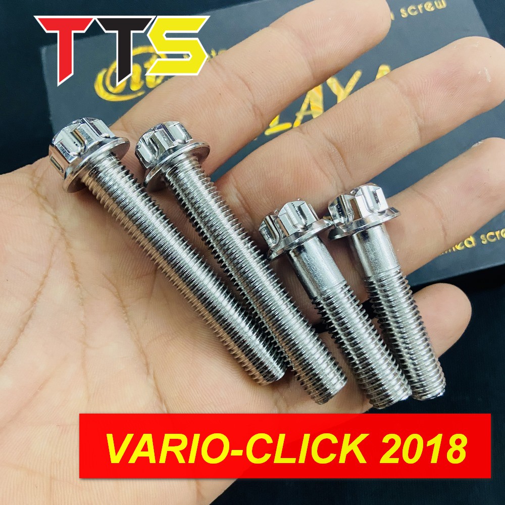 COMBO 4 ỐC SALAYA LẮP GẮP SAU XE VARIO, CLICK THÁI ĐỜI 2018 TRỞ LÊN BAO RỈ SÉT TRỌN ĐỜI