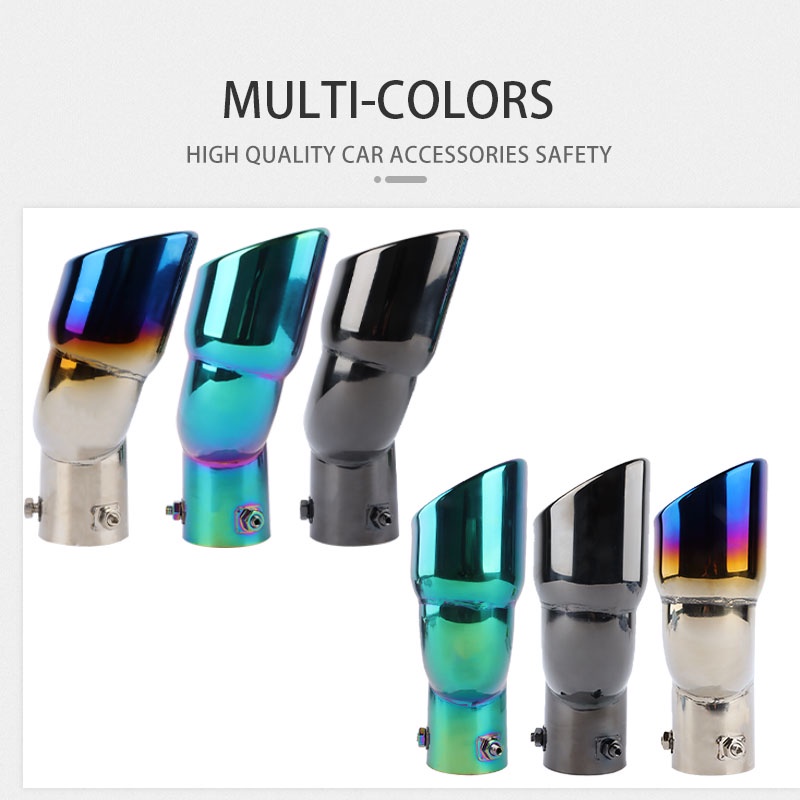 Ống xả xe hơi Bằng Titan kép Ống Pô Giảm Thanh Hai Đầu Bằng Thép Không Gỉ Mạ Chrome Thông Dụng Đầu hút khí thải trên ô tô Bộ giảm thanh Ống xả kép Tự động cắt đuôi họng Bộ giảm thanh Ống xả sửa đổi Ống xả phụ kiện ô tô phụ kiện ngoại thất