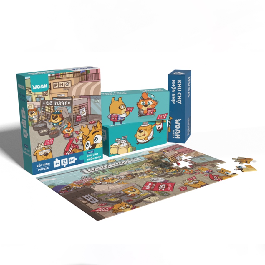 Xếp Hình/Puzzle Mato nhiều &quot;Khu chợ vui nhộn&quot; - Board Game VN