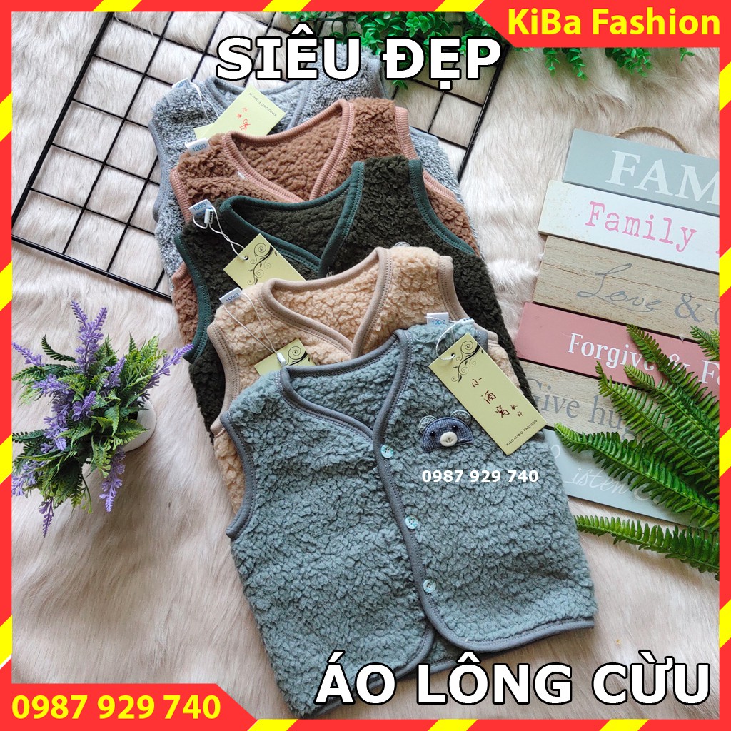 Áo Gilê lông cừu siêu mềm, siêu mịn cho bé 3-15kg - AGLLC0380 -