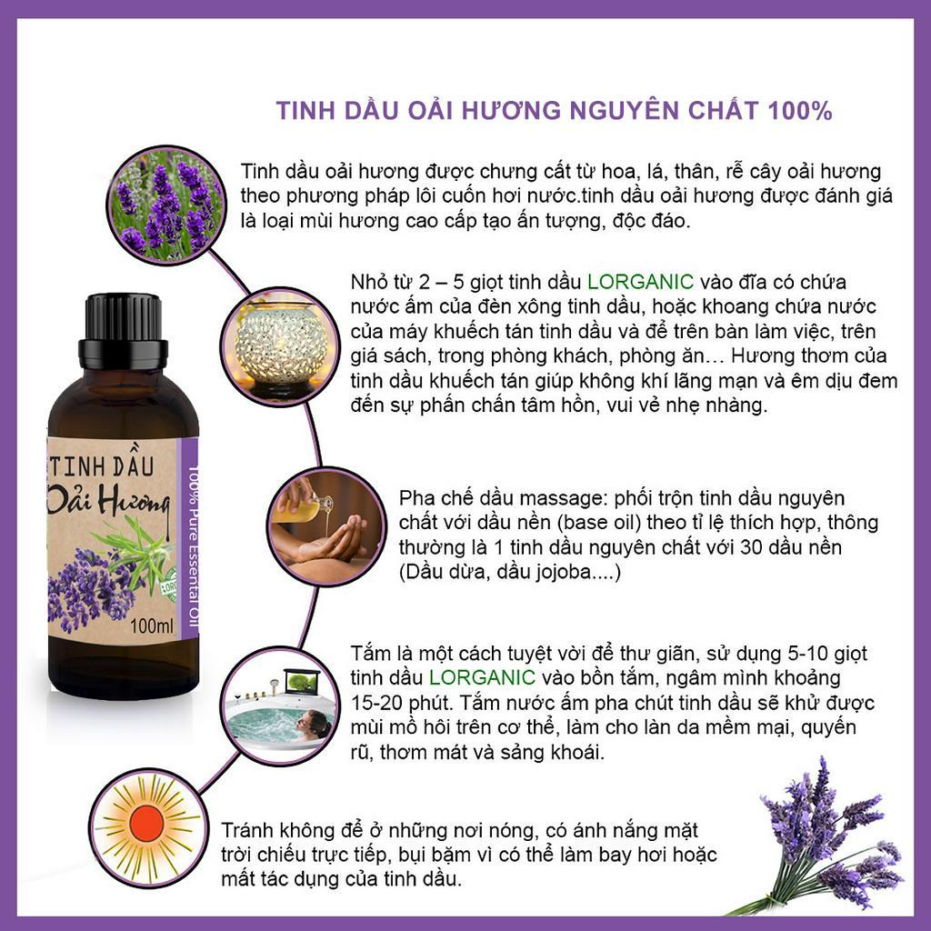 Tinh dầu oải hương nguyên chất từ thiên nhiên xông khử mùi thơm phòng, thư giản ngủ ngon - avaskincare