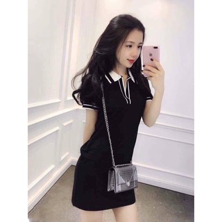 HÌNH THẬT - Đầm basic cổ trụ