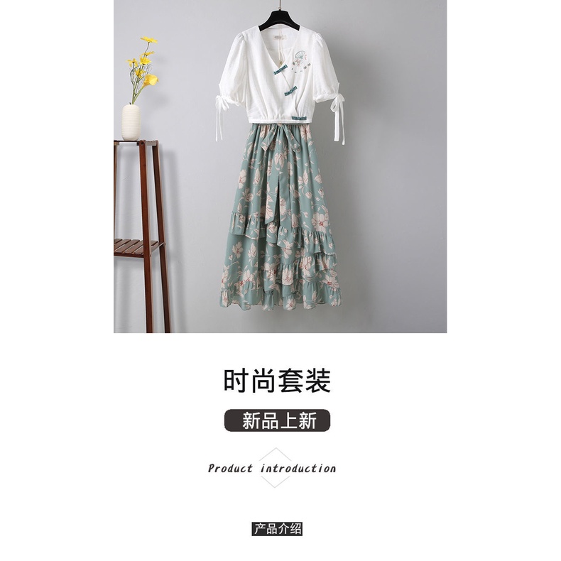 Set đồ 2 món phong cách Hán Phục retro mùa hè 2022 dành cho nữ zp73