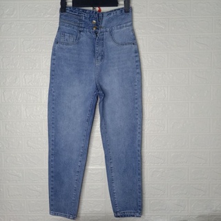 Quần jean nữ baggy cạp cao 2 nút