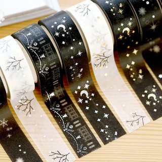 (0-2H 21/8-9/9 FREESHIP ĐƠN 0Đ) Băng keo Washi tape Giáng sinh điêu khắc nhũ vàng, trắng