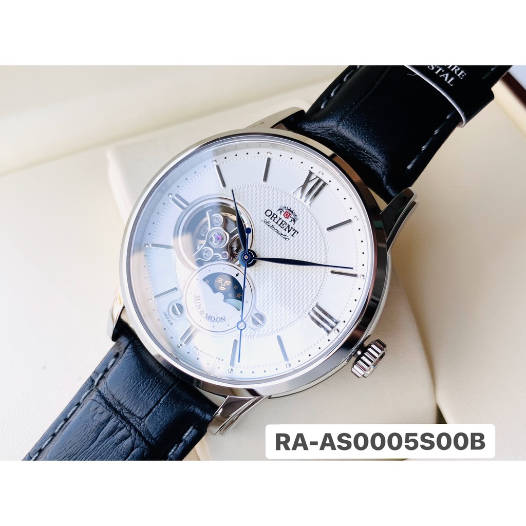 Đồng hồ nam Orient Sun and moon RA-AS0005S00B - Máy Automatic cơ - Kính Sapphire