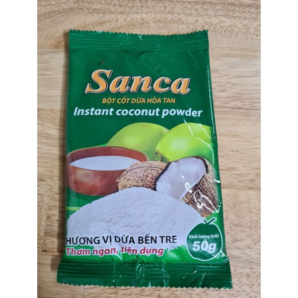 Bột cốt dừa hòa tan Sanca 50g , date xa 05/08/2022