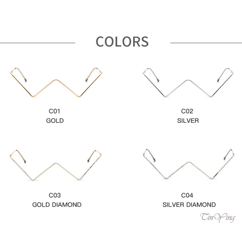 GETNOIVAS Mắt Kính Không Gọng Hình Tam Giác Đính Đá Thời Trang