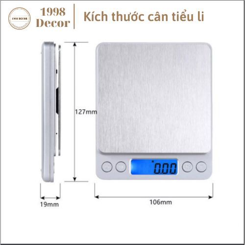 Cân Điện Tử Mini Cân Tiểu Ly Nhà Bếp Cao Cấp 2021 MIFAN 0.01g - 3kg - Nhỏ Gọn, Siêu Chính Xác, Thép Không Gỉ, Màn LCD